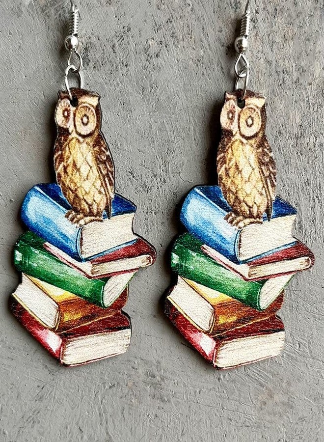 FORUBUS Lovely Owl Book Dangle Earrings - Unique Teacher's Day Jewelry-owl - Image 2